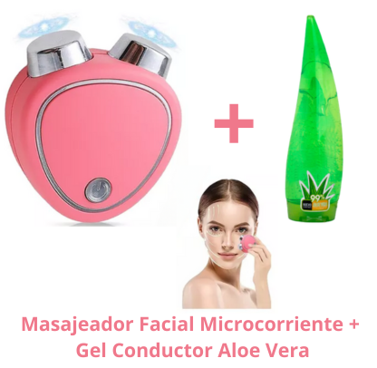 Masajeador Facial Microcorriente + Gel Aloe Vera